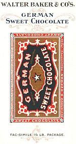 Walter Baker & Co's. German Sweet Chocolate
Fac-simile 1/4 Lb. Package.