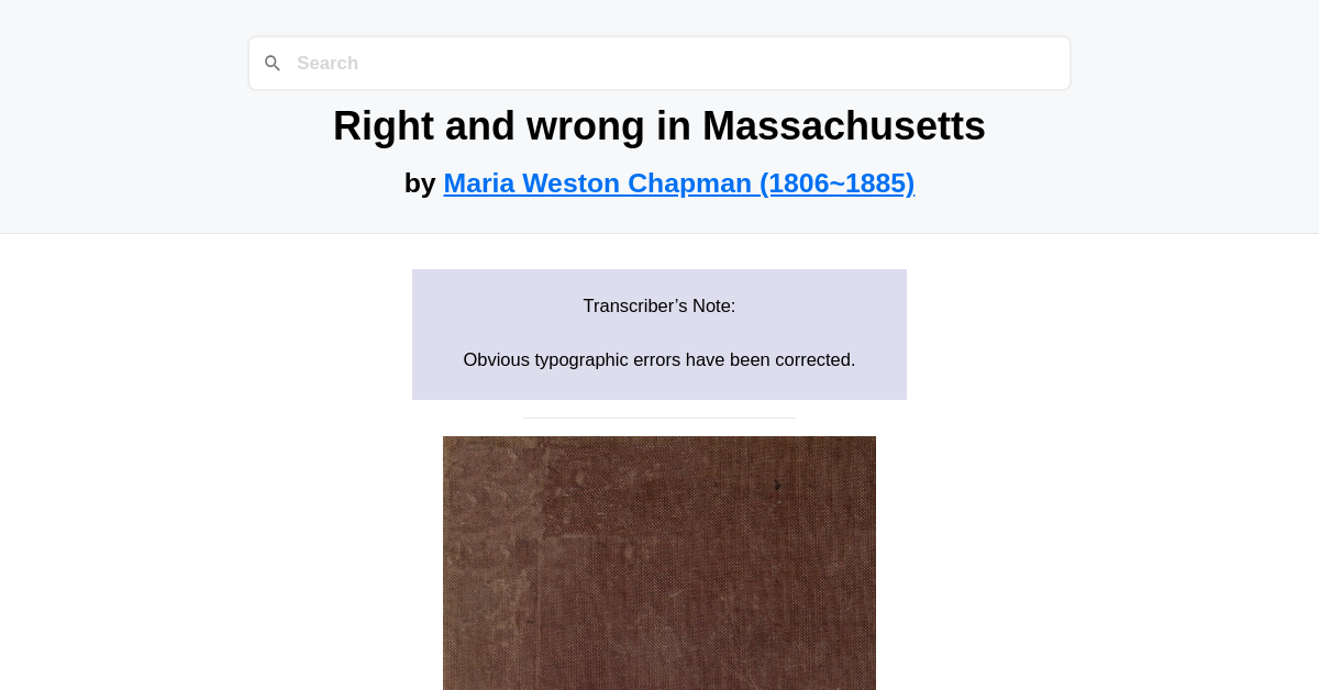 Right and wrong in Massachusetts by Maria Weston Chapman (1806~1885)