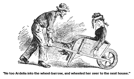 Ardelia in the
wheelbarrow