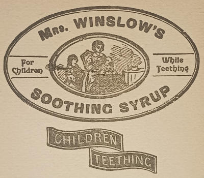 Mrs. WINSLOW’S SOOTHING SYRUP
  / For Children While Teething / CHILDREN TEETHING