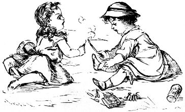 small children playing with fireworks