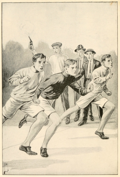 Frontispiece: 'BANG!' WENT THE PISTOL AND SIX LEGS AND SIX ARMS
BEGAN TO WORK LIKE PISTONS.