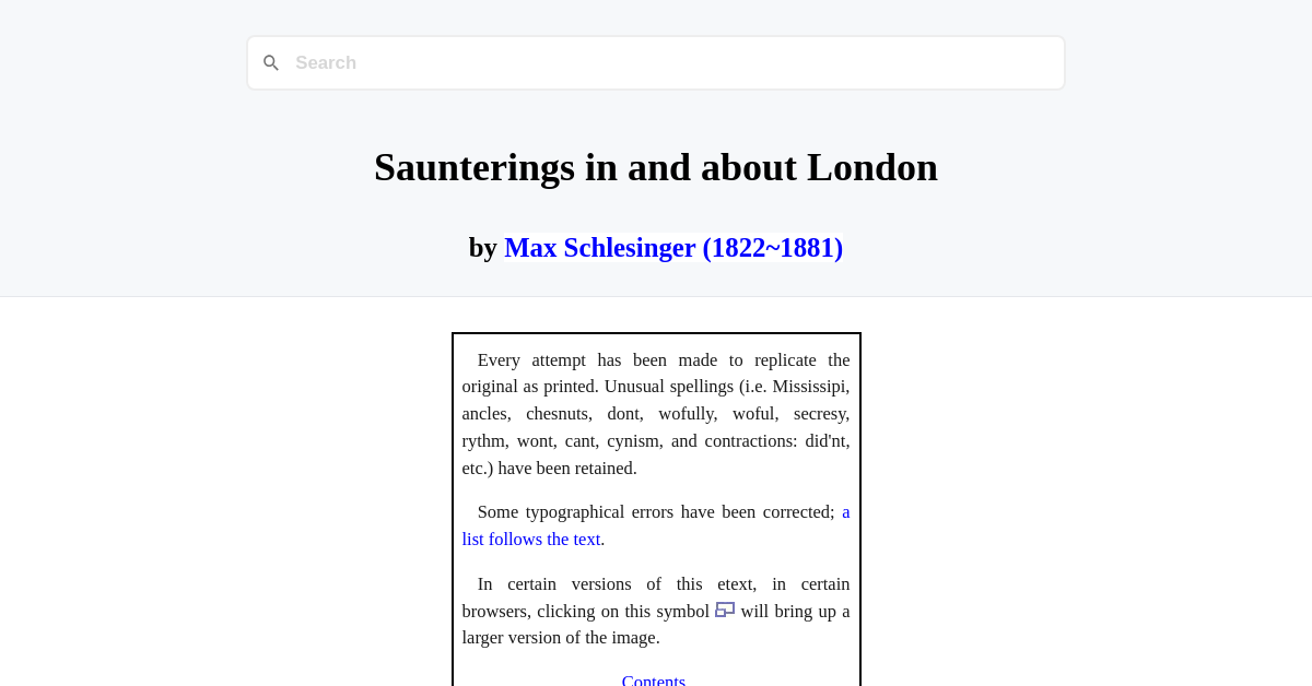 Max Schelsinger Saunterings in and about London by Max Schlesinger (1822~1881)