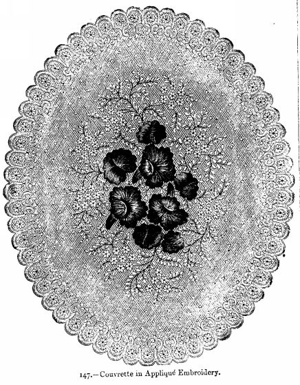 Couvrette in Appliqué Embroidery.