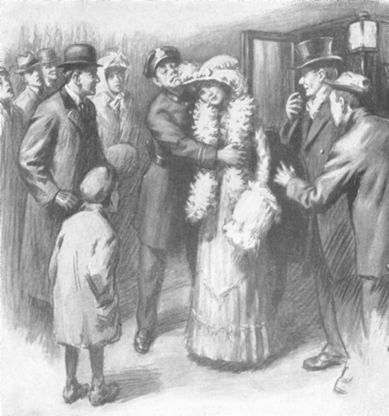 THE CHANGELESS SMILE AND THE DROOPING PLUMES MADE THREE COMPLETE
REVOLUTIONS AND NESTLED CONFIDINGLY UPON THE SHOULDER OF THE LAW.