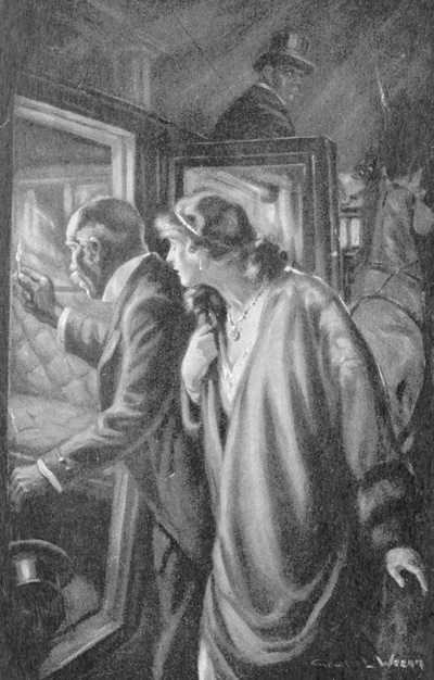 “But Cynthia remained where she was and peeped over
the butler’s shoulder”