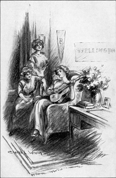 “I’m scared to death,” she announced. Then she struck a
chord and began.—Page 60.