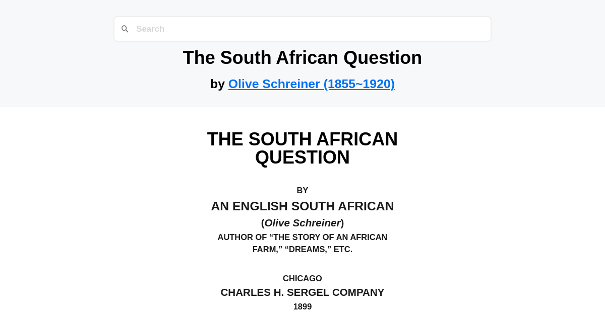 The South African Question