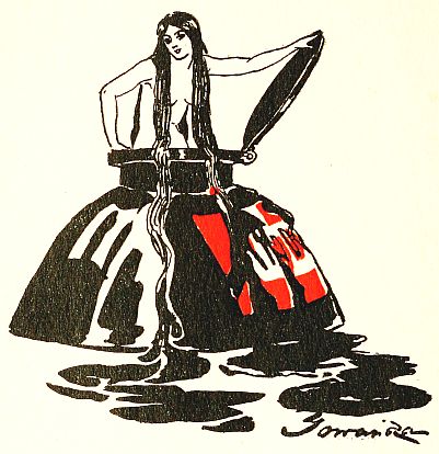 nude woman climbing out of inkwell