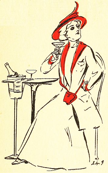 Woman drinking champagne