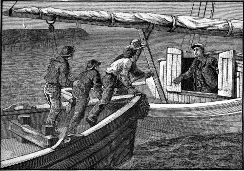 "THE FOUR PASSENGERS TUMBLED IN OVER THE STERN OF THE
GOLDWING."