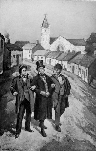 "Come down to Mrs. Haley's—there is n't a better dhrop
betune this and Dublin." (p. 452.)