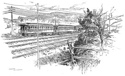 Train Telegraph—the message transmitted by induction from the moving train to
the single wire.