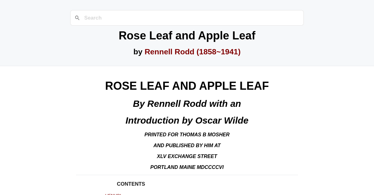 Rose Leaf and Apple Leaf by Rennell Rodd (1858~1941)