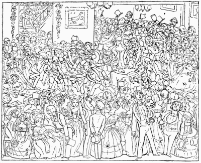 "SOCYETYE" ENJOYINGE ITSELFE AT
A SOYRÃE.