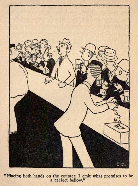 Placing both hands on the counter, I emit what promises to be
a perfect bellow.