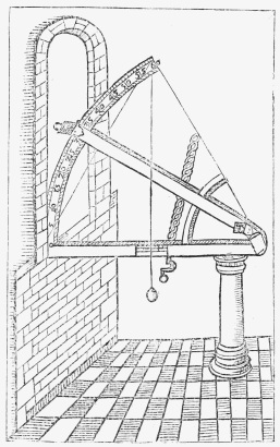 TYCHO'S "NEW STAR" SEXTANT OF 1572.
(The arms, of walnut wood, are about 5 1/2 ft. long.)