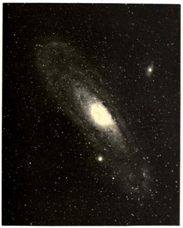 PLATE XV
PHOTOGRAPH OF THE NEBULA 31 M ANDROMEDÆ
EXPOSURE 4 HOURS, ENLARGED 3 TIMES..