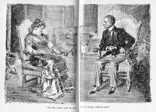 "'Is—Mrs. Leeds—well?' he ventured at length, reddening
again."