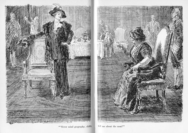 "'Never mind geography, child; tell me about the
men!'"