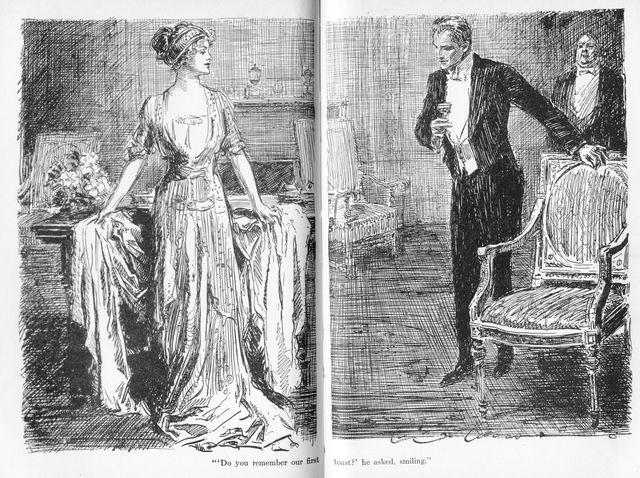 "'Do you remember our first toast?' he asked,
smiling."