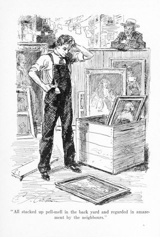 "All stacked up pell-mell in the back yard and regarded
in amazement by the neighbours."