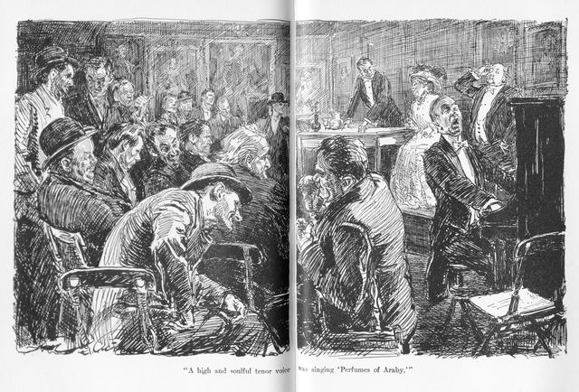 "A high and soulful tenor was singing 'Perfumes of
Araby.'"