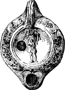 Lamp of Annius Ser......, with figure of the Good Shepherd.