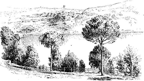 Nemi and the site of the Temple of Diana.