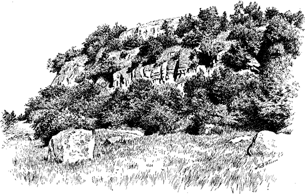 The Cliffs under the Citadel of Veii (now called Piazza d' Armi).