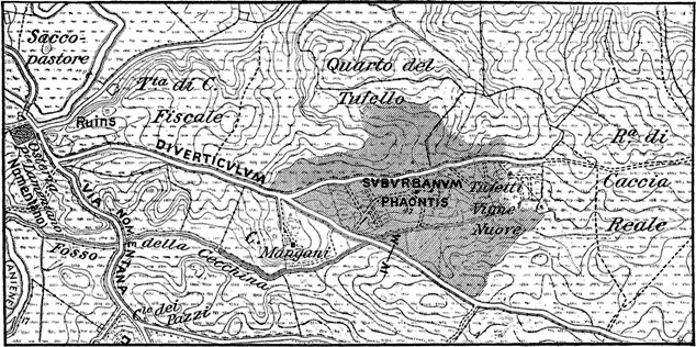 MAP SHOWING THE LOCATION OF PHAON'S VILLA