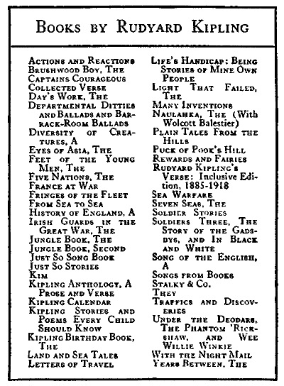 Books by Rudyard Kipling