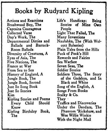 List of other books by Kipling