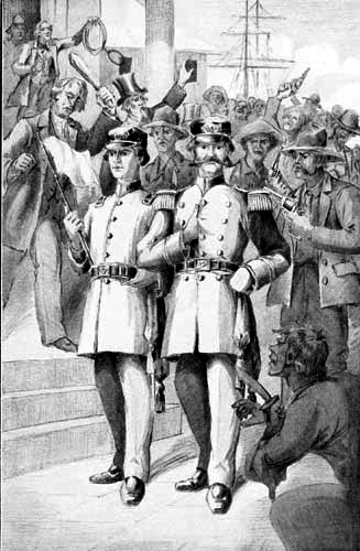 Captain Bailey and Midshipman Read Facing the New
Orleans Mob