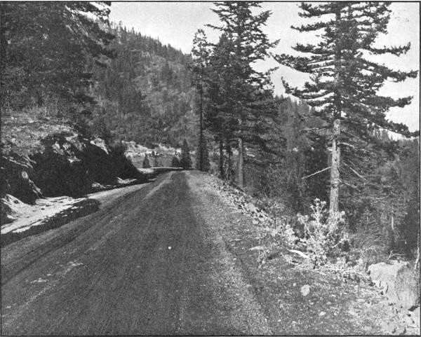ON THE PACIFIC
HIGHWAY IN THE SISKIYOU MOUNTAINS, JACKSON COUNTY. MACADAMIZED IN 1917