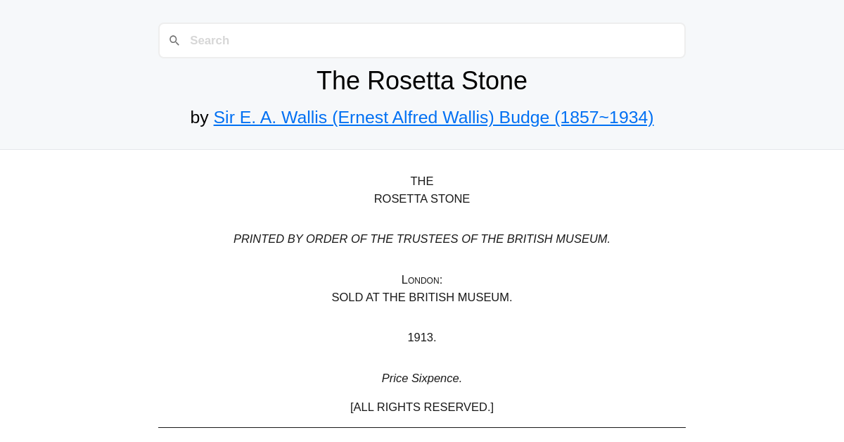 Rosetta The Rocks The Rosetta Stone