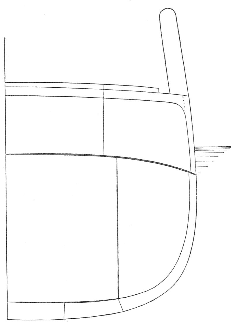 Drawing showing the side armor and decks