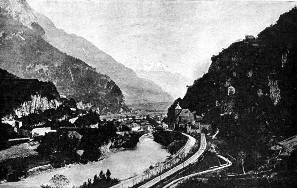 VIEW IN THE VALAIS BELOW ST. MAURICE. To face page
266.