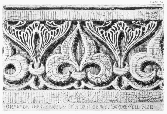 PLATE 74
MDW 1869
GRANADA
THE ALHAMBRA SALA DEL TRIBUNAL
BORDER FULL SIZE