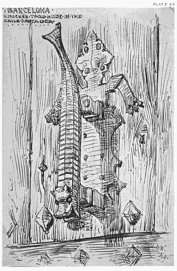 PLATE 95
BARCELONA
KNOCKER TO OLD HOUSE IN THE CALLE SANTA LUCIA.
MDW 1869.