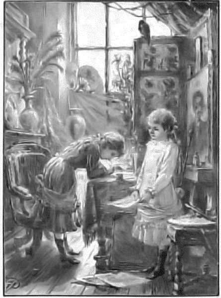 To her there was a great charm in all that goes to the
	 making of pictures.—Page 7.