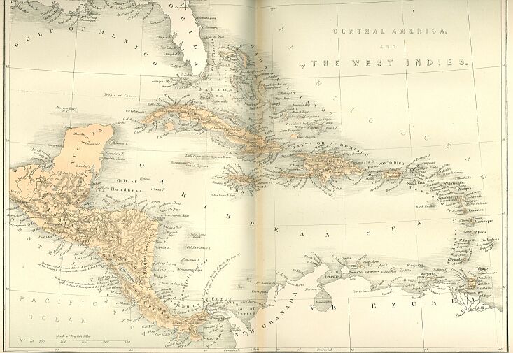 Map of Central America and West Indies