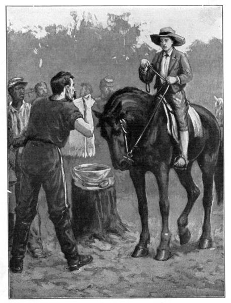 "I'M IN COMMAND," SAID THE GENTLEMAN, SMILING
AT HIM OVER THE TOWEL.