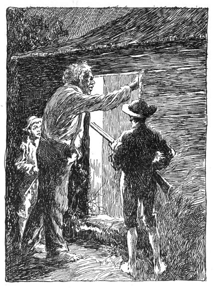 THE OLD MAN WALKED UP TO THE DOOR, AND STANDING ON ONE
SIDE FLUNG IT OPEN.