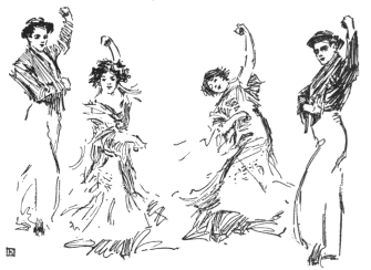 Image not available: “Las Sevillanas.”

Grouping at pause in first copla. School of Don Jose Otero, of
Seville.