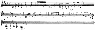 Image not available: Part of the “Jota” of Aragon.

Showing rapid foot-work to slow music. Steps indicated by accents under
music. The melody above quoted is that of the old Jota.
