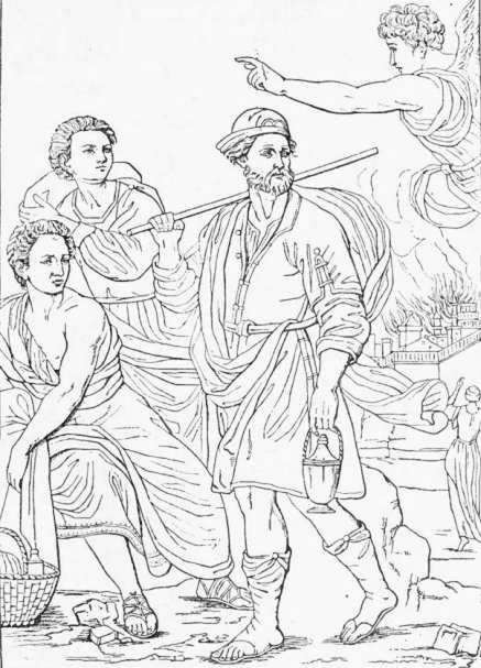 Lot and his wayward daughters leaving Sodom.—From a
celebrated picture in S. Marks, Florence, by Domenico Cresti, named il
Passigiano.