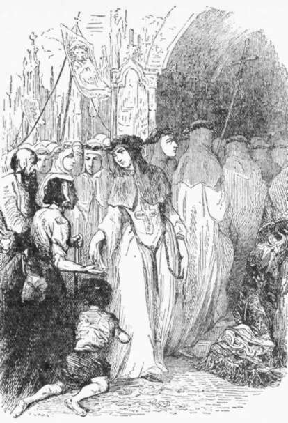 Entering the convent.