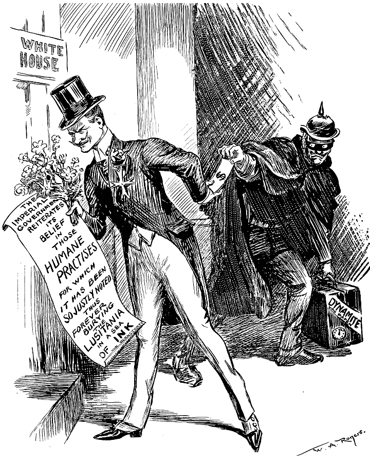 Von Bernstorff passing money to Von Papen at the White House.