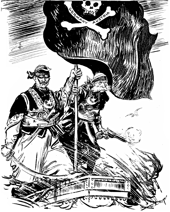 Emperor Franz Joseph and Kaiser Wilhelm II as pirates.